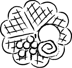 Piktogramm Herzwaffel mit Kirschen und Eis